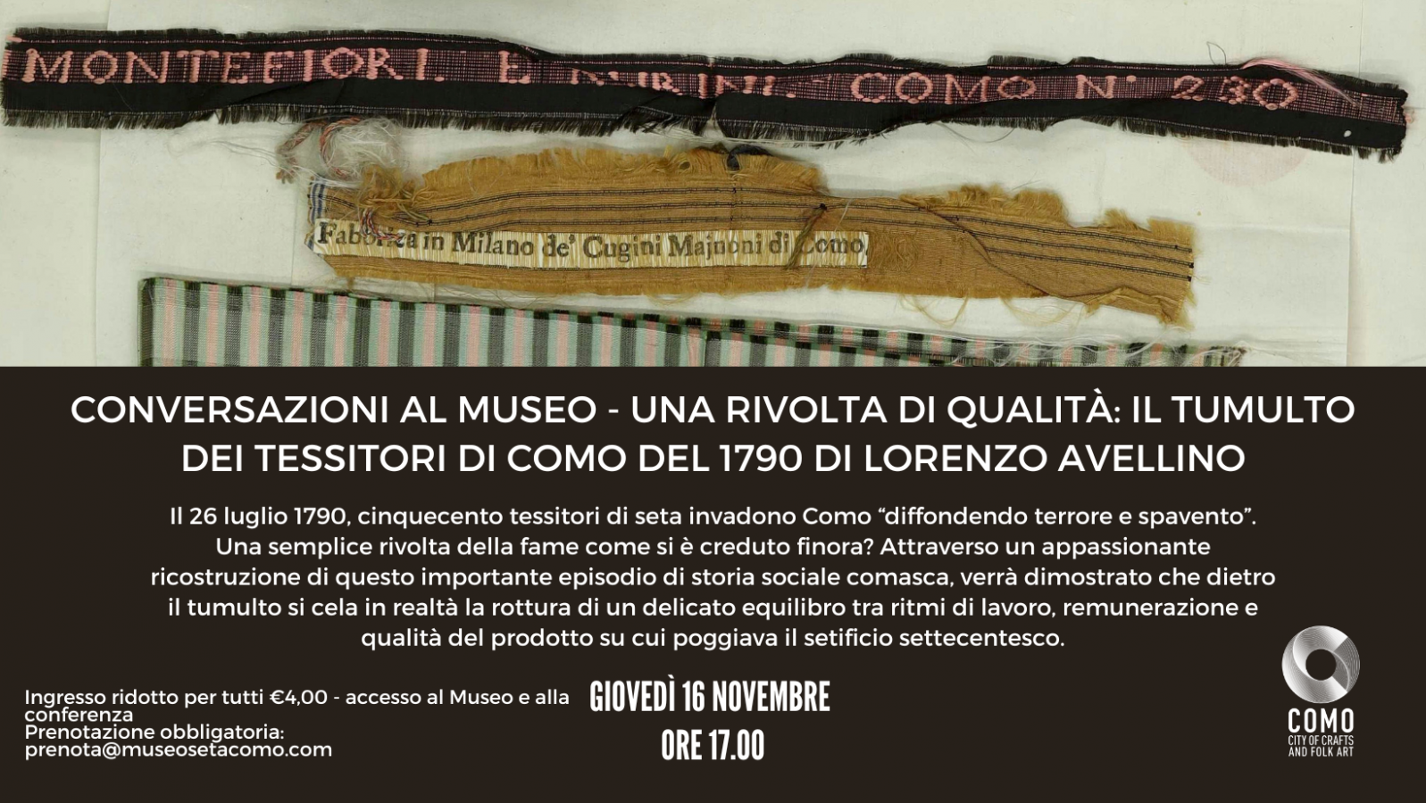Conversazioni al Museo - Una rivolta di qualità: il tumulto dei tessitori di Como del 1790
